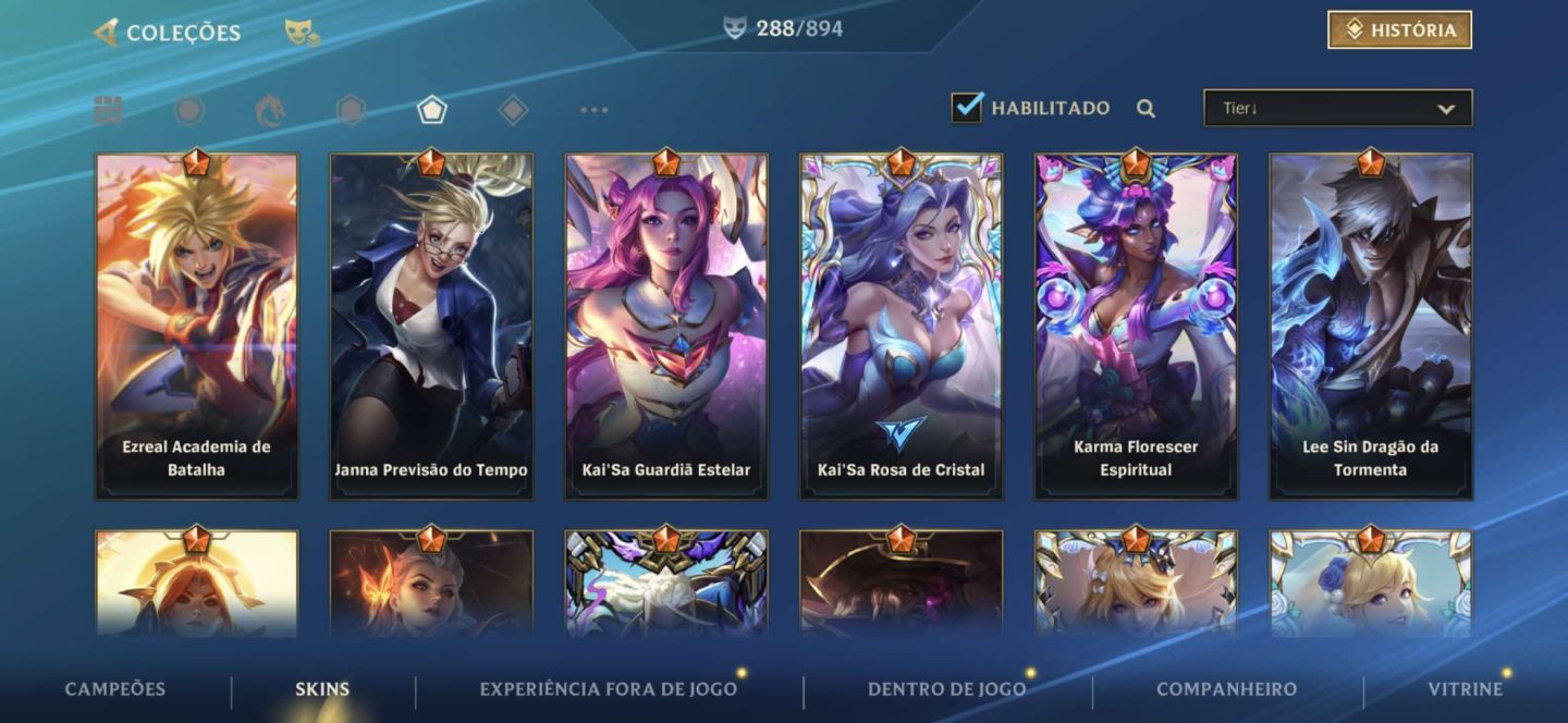 Conta Monarca e Lenda - 288 Skins