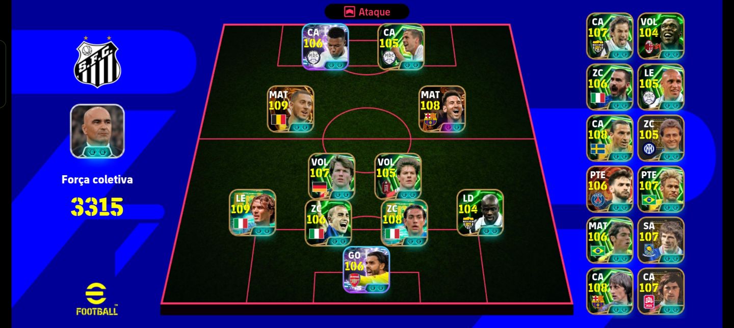 CONTA EFOOTBALL 3315 DE FORÇA! ELENCO RECHEADO DE LENDÁRIOS E CARTAS ESPECIAIS!