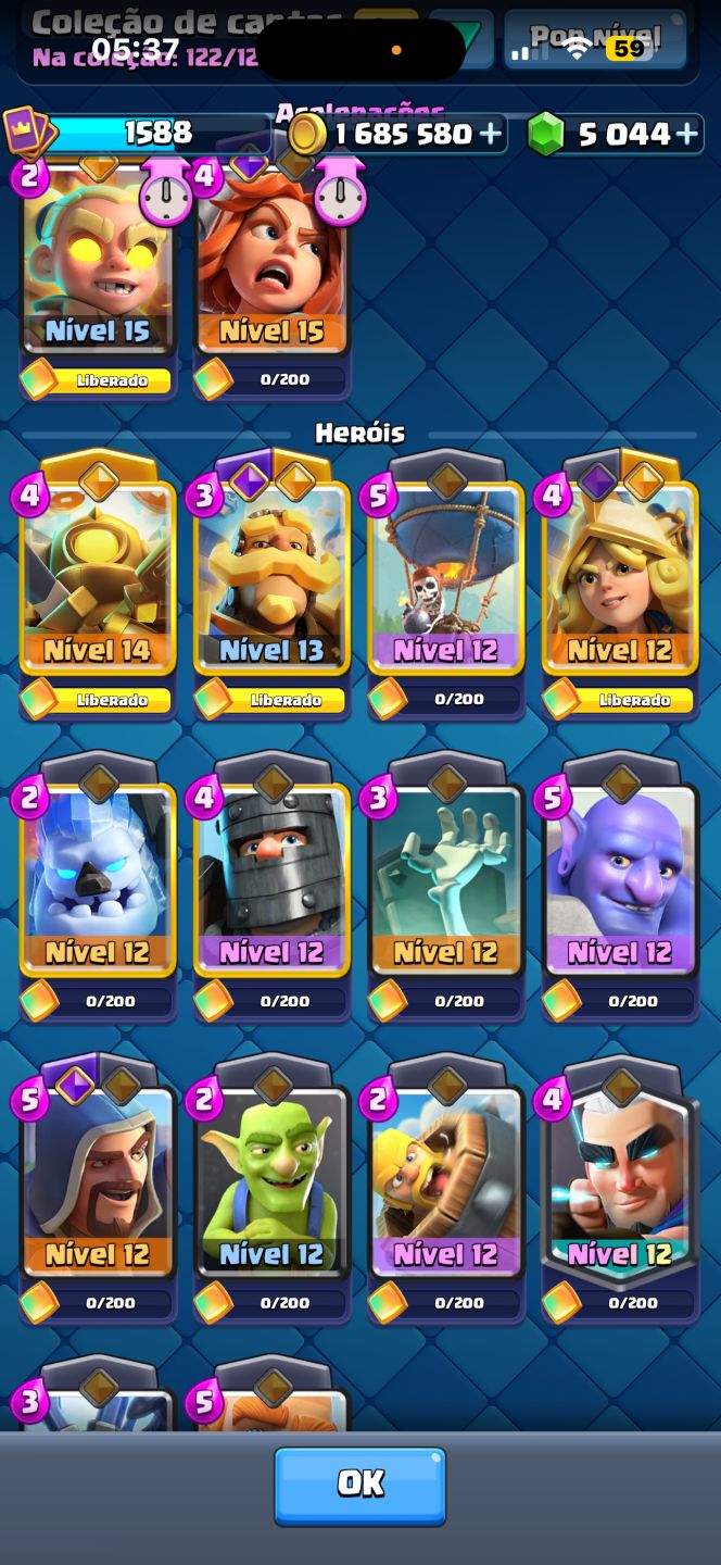 Conta clash royale 10,500 troféus 5k gemas e várias evoluções