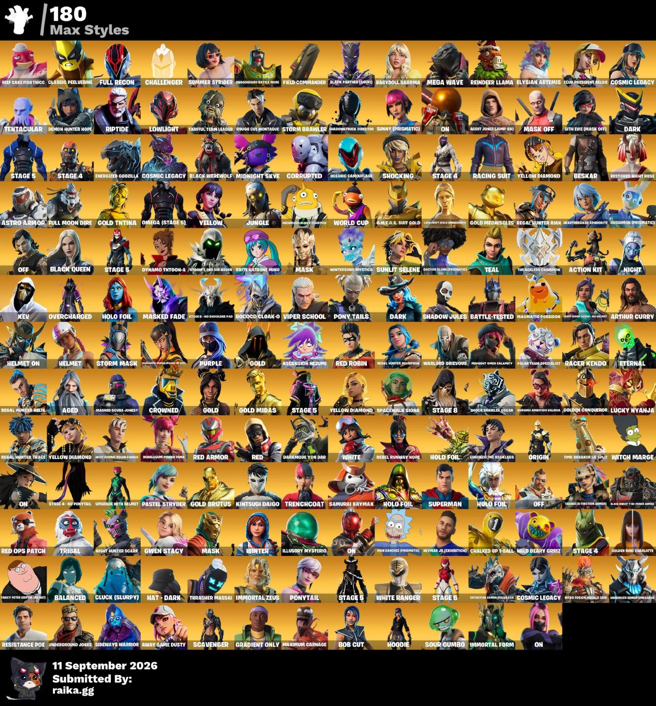 CONTA FORTNITE (EX PRO-PLAYER) 496 SKINS E 7325K DOLL