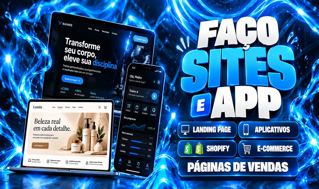 SITES, LANDING PAGES, SHOPIFY, APPS E BUGS | RÁPIDO
