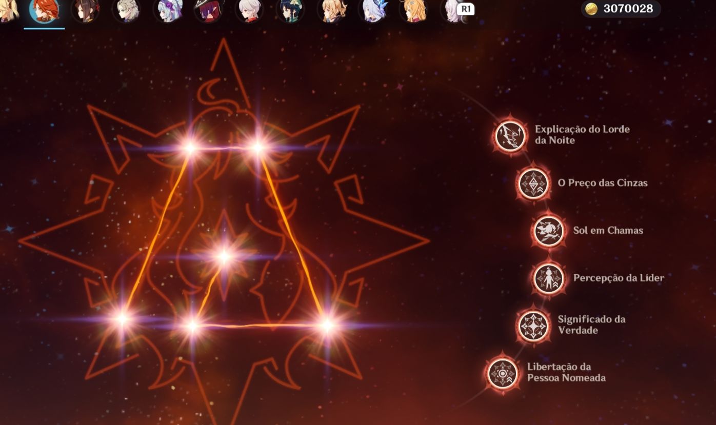 CONTA GENSHIN IMPACT TODOS PERSONAGENS LVL 90 (VÁRIOS C6)+30 ARMAS 5 MAPAS 100%