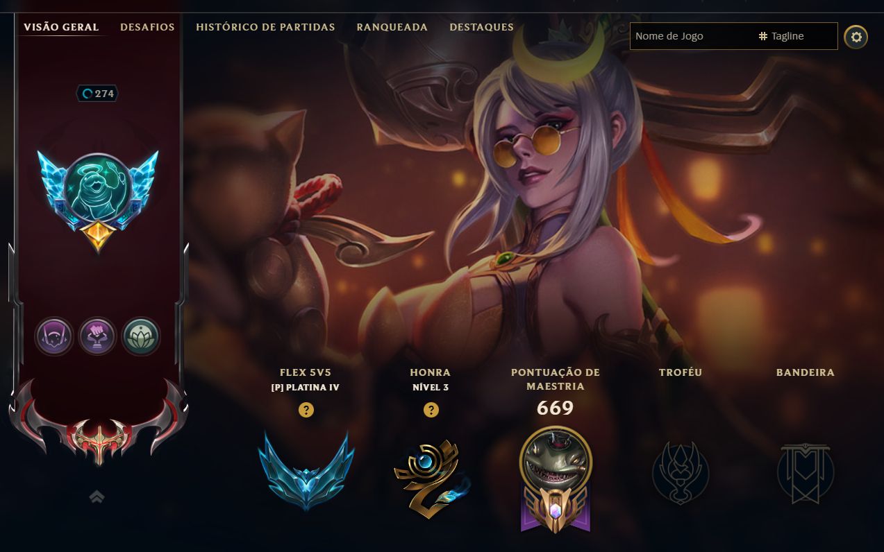 CONTA LOL - PLATINA 4 FLEX - SOLO UNRANKED