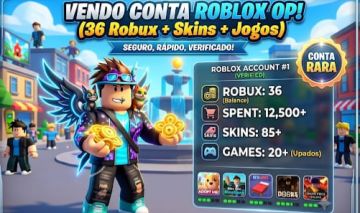 Conta Roblox com 36 Robux, Skins e Vários Jogos Upados