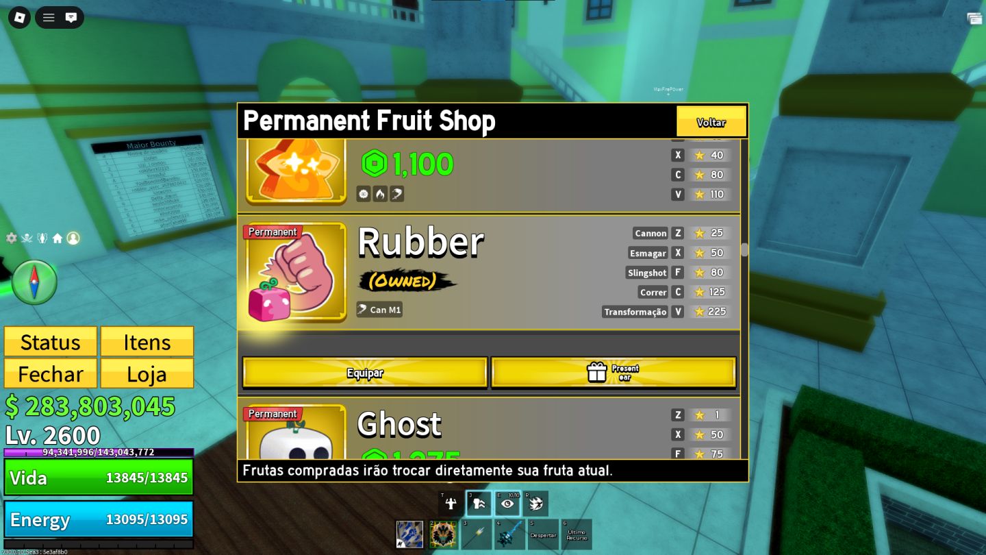 Conta Blox Fruit Dragon East Ingerida e Rumble, Buddha e Ice Compradas Robux