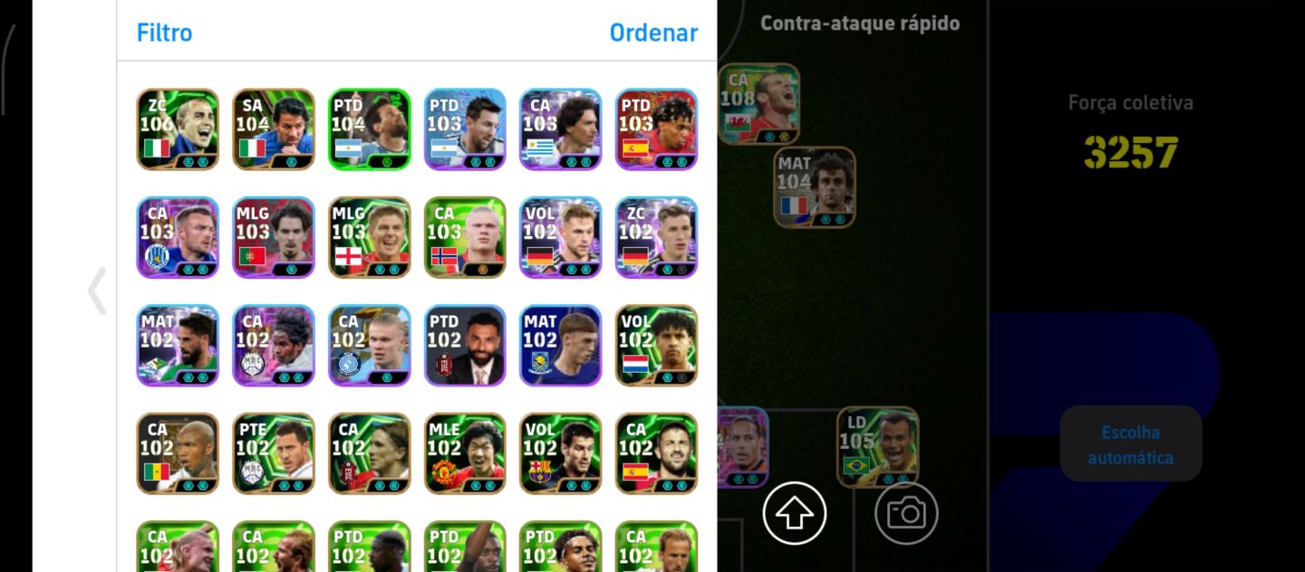 CONTA EFOOTBALL COM 3257 DE FORÇA COLETIVA FULL ATAQUE