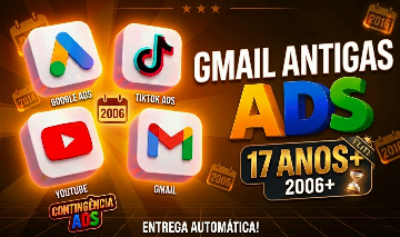 CONTAS GMAIL ANTIGAS +10 ANOS | GOOGLE ADS | AQUECIDAS | ENTREGA AUTO - PROMOÇÃO