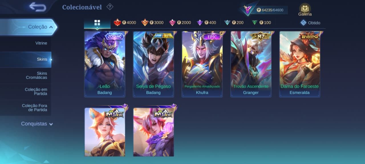 CONTA MLBB | GRANGER M7 PRIME | EUDORA LUCKYBOX | 7 ZODIAC | 253 SKINS.