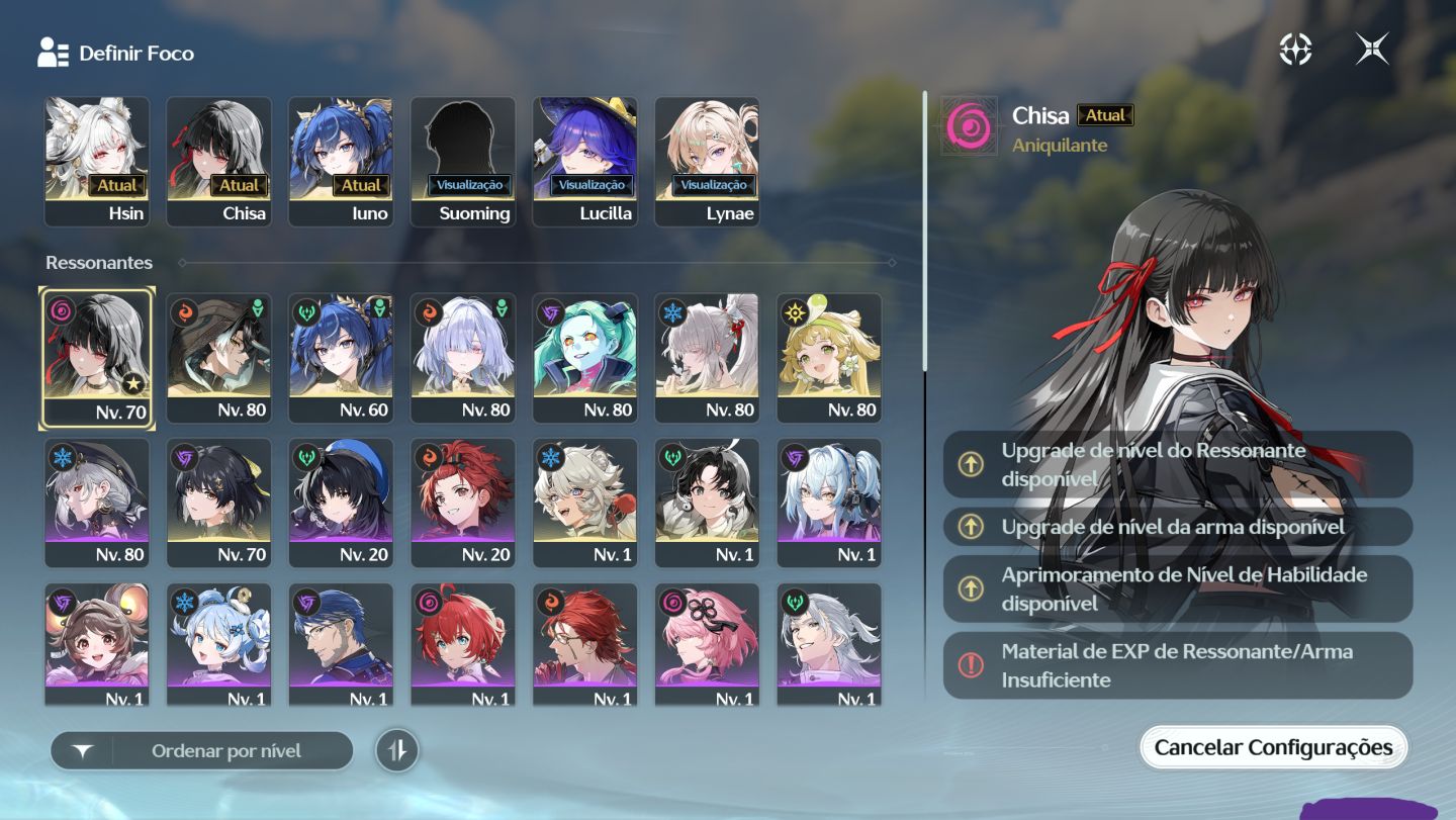 CONTA WUTHERING WAVES - HIYUKI S3+ JINGRAN+ REBECCA+ IUNO+ CHISA+ MORNYE + SIGNS