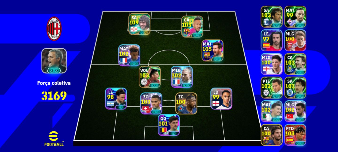Conta efootbol com best 109 na 4 divisão+ pack do messi