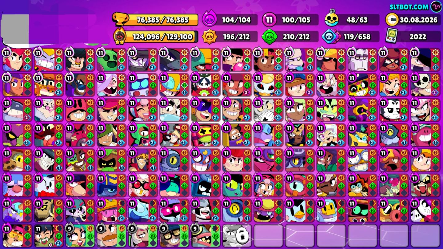 Conta Insana Brawl Stars 76K Troféus | Quase Full | Power 11