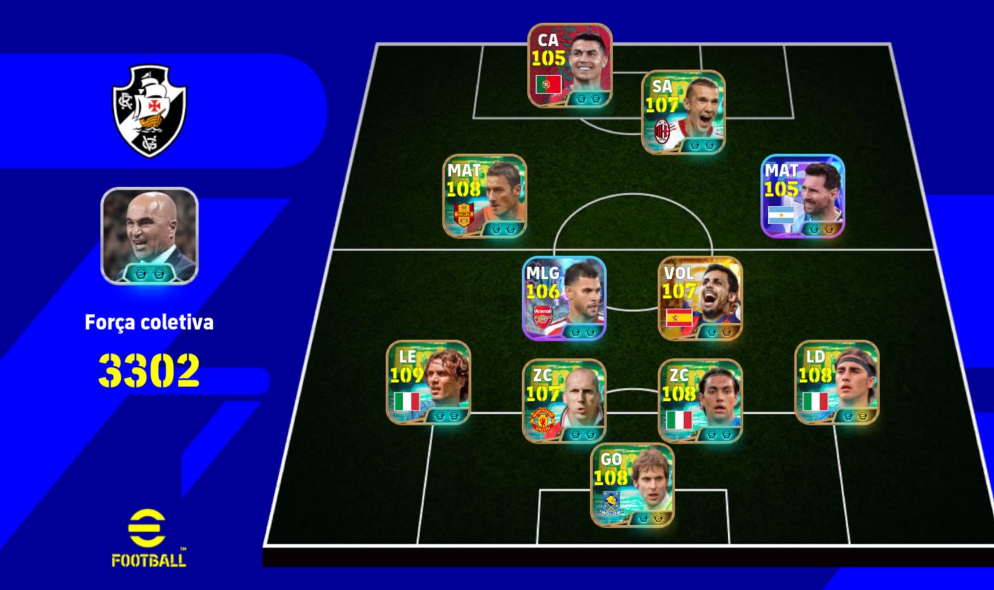 Conta Efootball com 3302 max de força!
