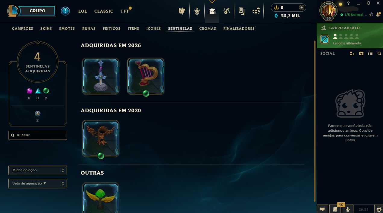 Conta Lol | Unranked | 2k EL 23k EA | Lvl 30 | Full Acesso | Entrega Automática