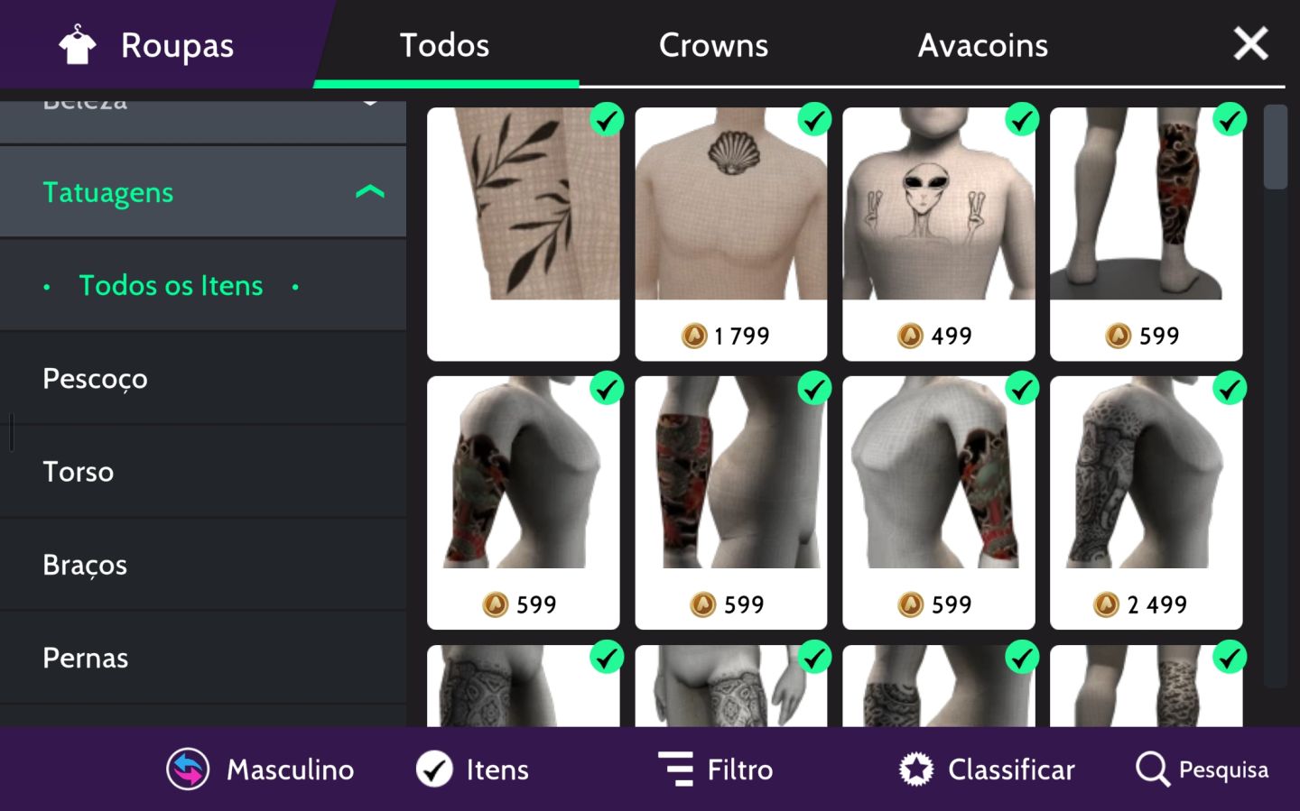 CONTA MASCULINA LVL 42 COM 5 ANOS DE JOGO / FOCADA EM CROWNS E AVACOINS+BRINDE