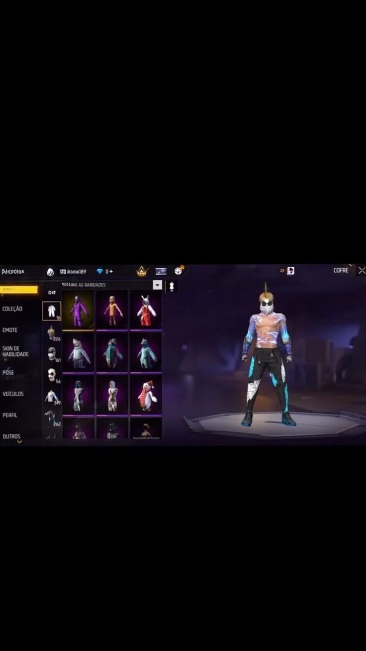 CONTA 866K OURO - 226 EMOTES - DINO ROXO RARO + VISUAL SOMBRA AZUL