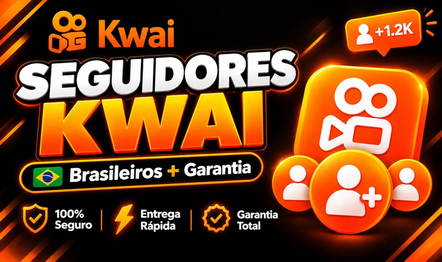 Seguidores Kwai Brasileiros Entrega Rápida + Garantia