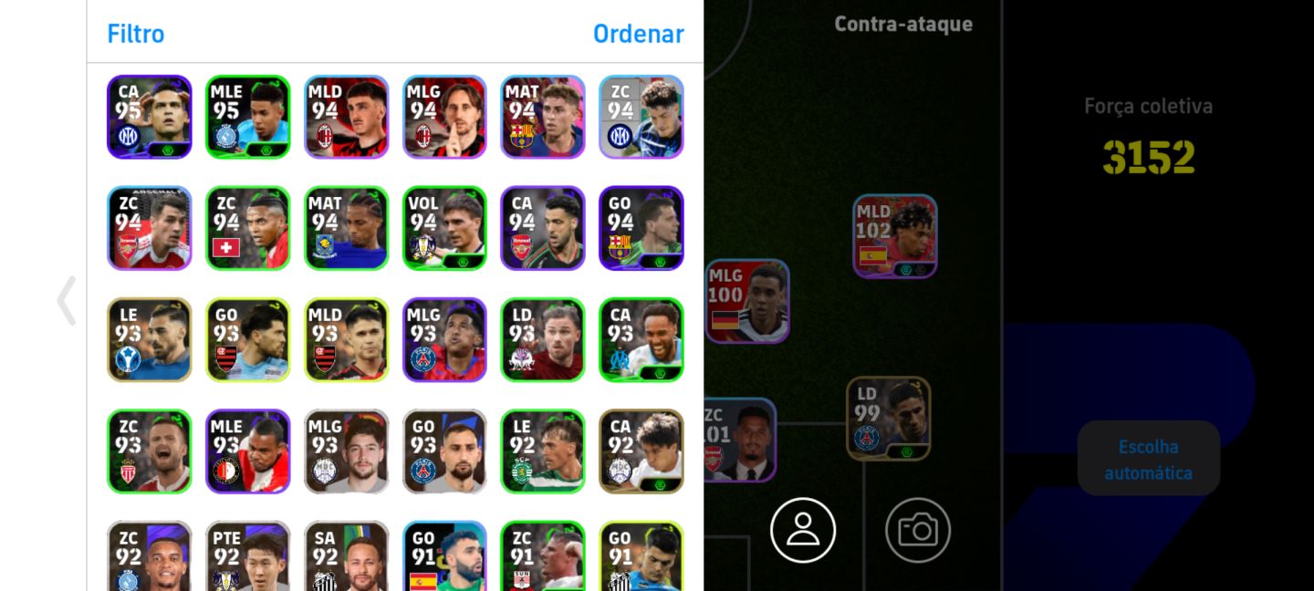 CONTA DE EFOOTBALL MOBILE FORÇA 3152