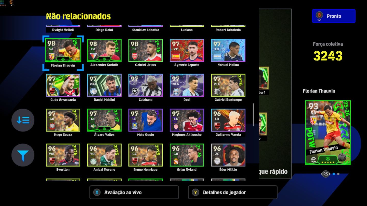 Conta PC Steam Halland 108, Van Der Sar 108, Seedorf 105, Rui Costa 106 e CIA