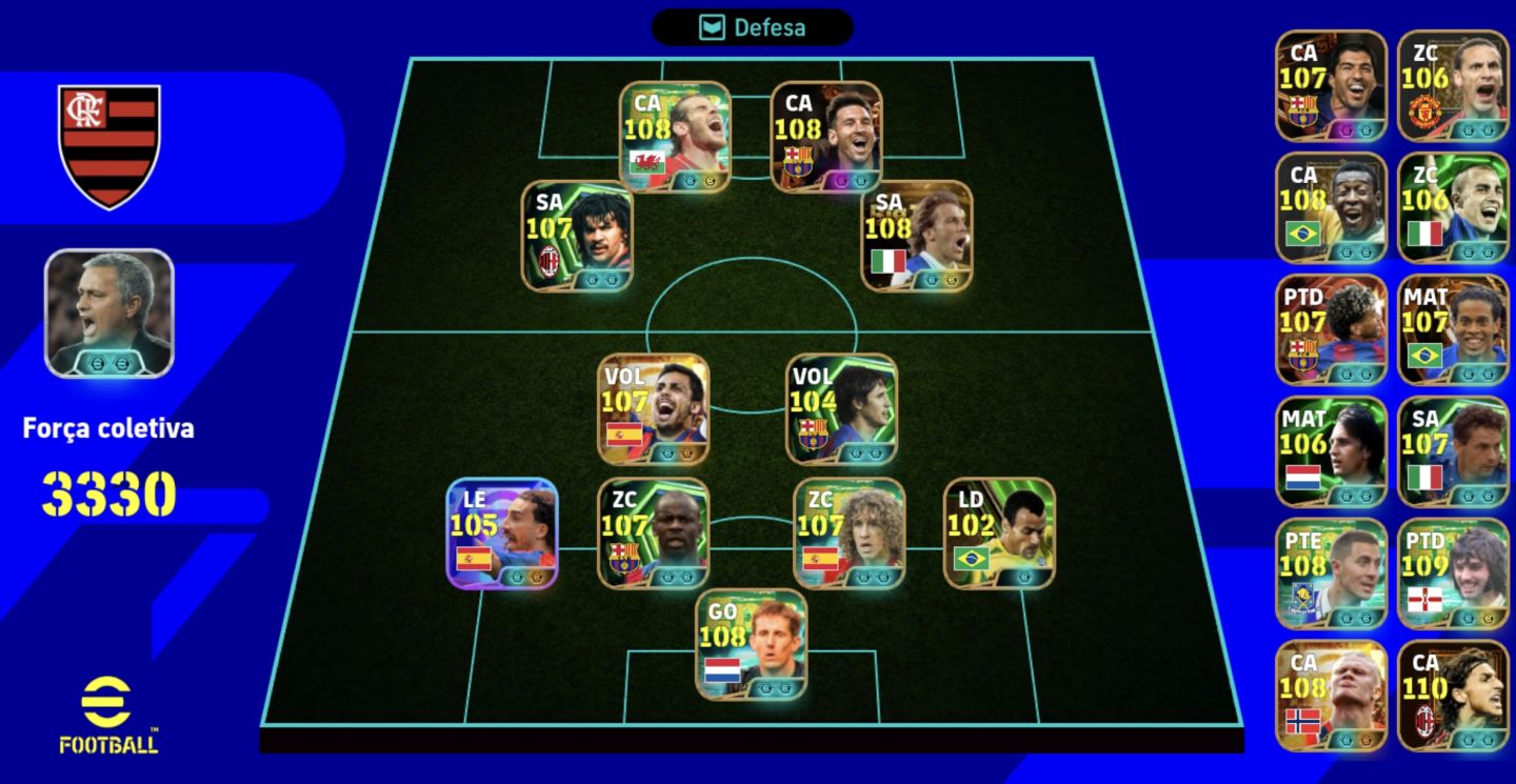 Conta efootball fulll Del Piero, best, hard, Messi msn, van der sar e mais