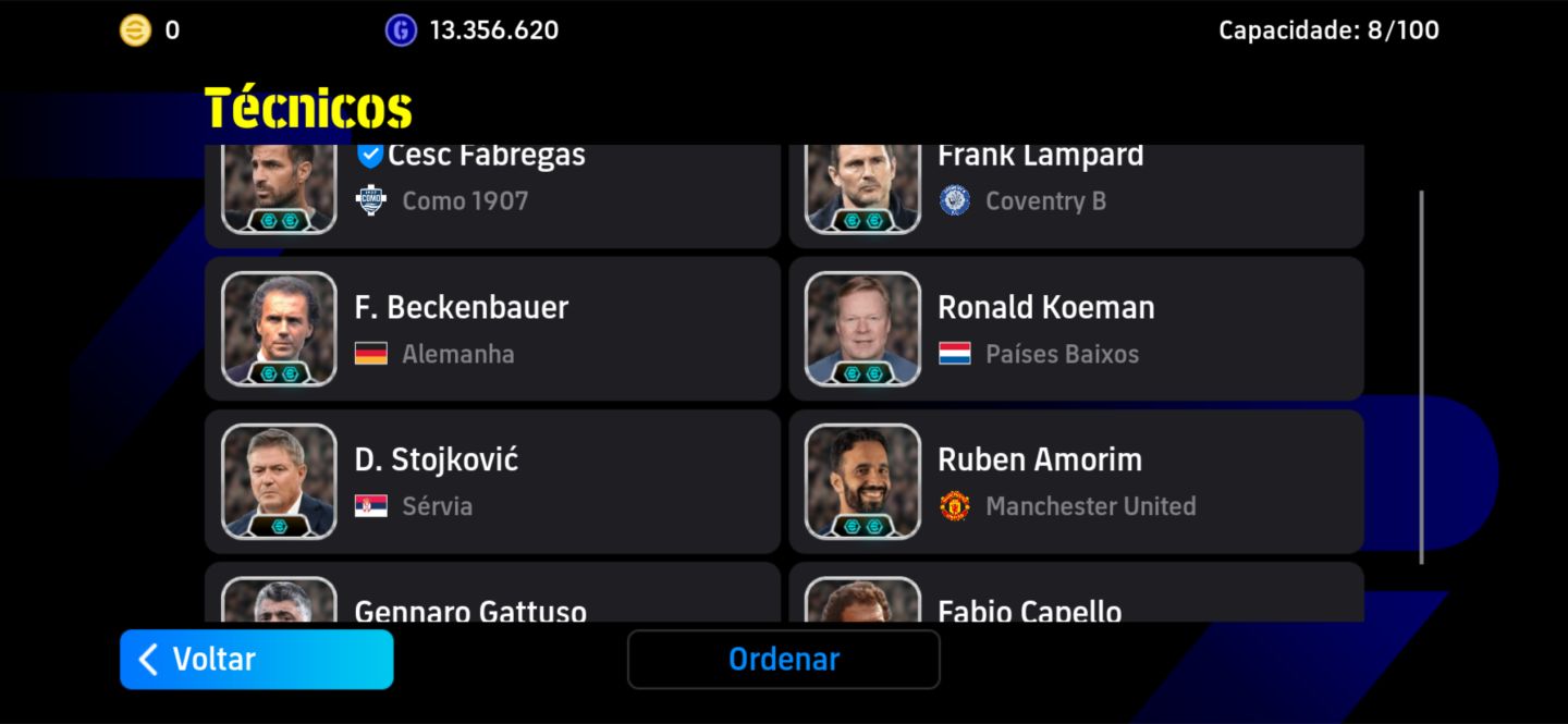 CONTA BRABA EFOOTBALL 3272 MESSI 111 RUMMENIGGE 108 CR7 108 RODRI 107 NEUER 107