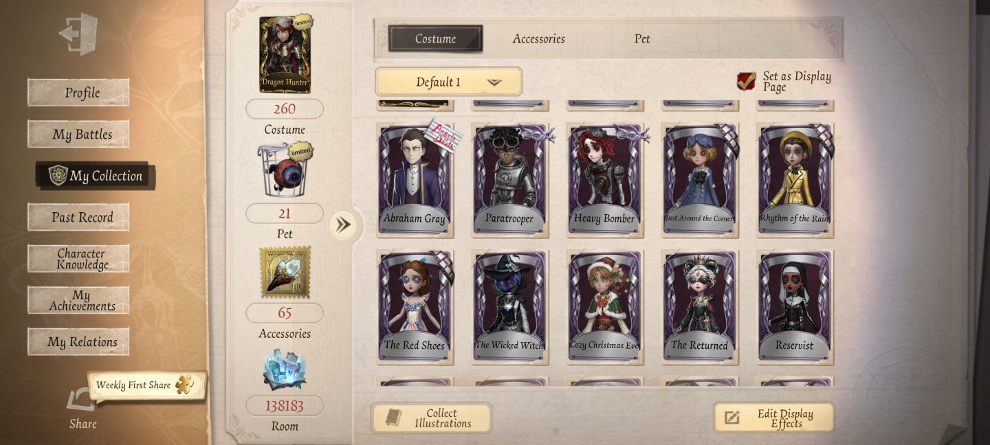 CONTA IDENTITY V ANTIGA SKINS CROSSOVER