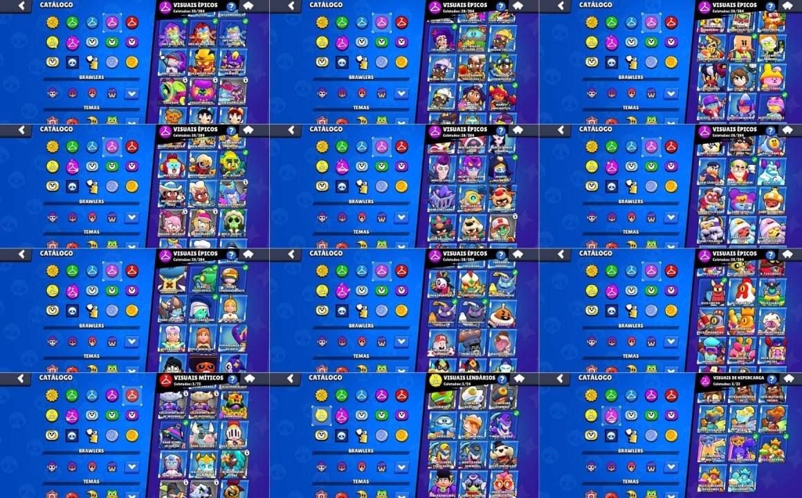 CONTA BRAWL STARS 28K/77 BRAWLERS/114 SKINS/3 PASSES/CONTA ANTIGA