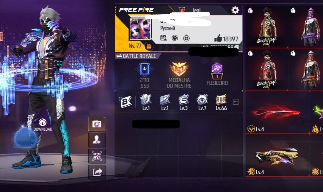 (PROMOÇÃO)Conta free Fire (750 peitoral) quase prime 8