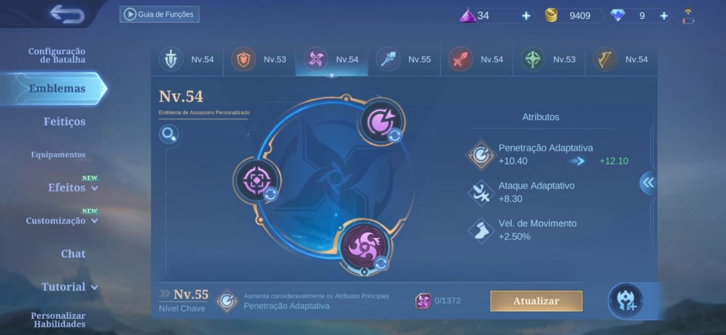 Conta Mobile Legends Mítico 44 Star 80 Skins e WR Alto 59% 80 Herois