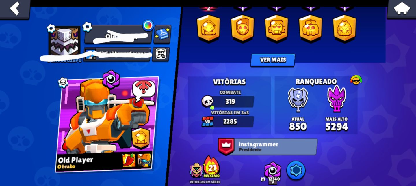CONTA BRAWL STARS - 21.782 Troféus | 85 Brawlers | 6 Skins Lendárias | 3 Hiperca