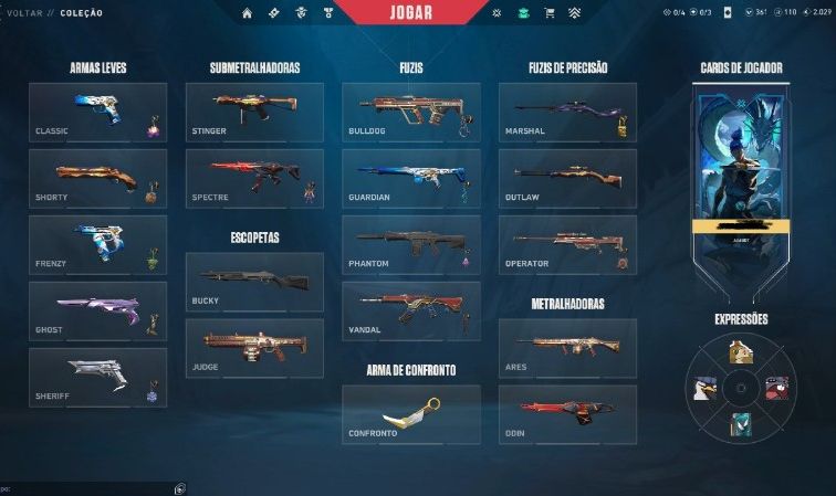CONTA VALORANT COM SKINS SUBLIME ONI ENTRE OUTRAS!!