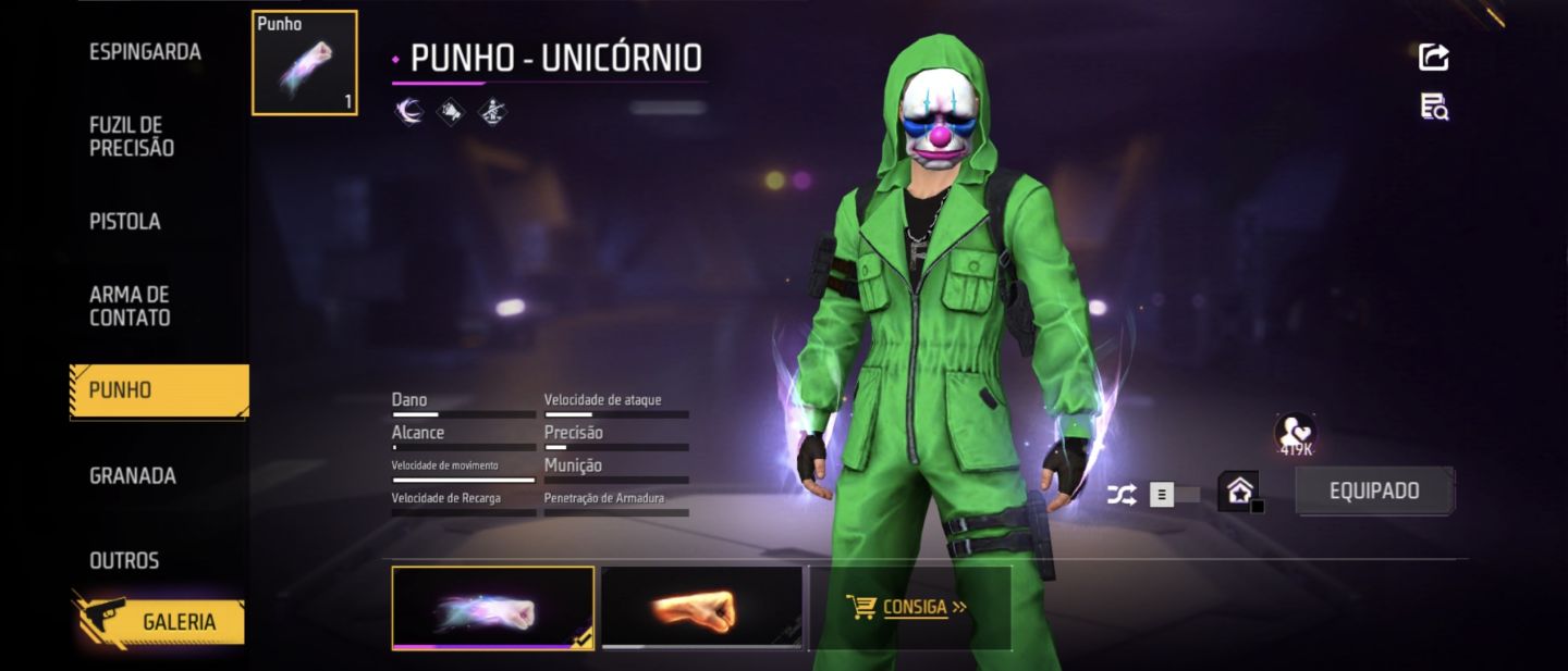 CONTA GEMADA FREE FIRE COM MUITA SKIN RARA