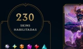 Conta lol com mais de 200 skins, quase todos personagens e +30k de essências