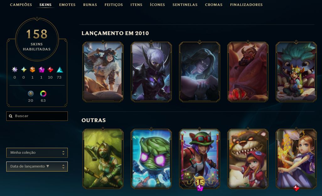 CONTA DE LEAGUE OF LEGENDS ESMERALDA TODOS OS PERSONAGENS LIBERADOS!