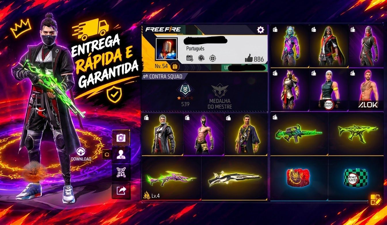 SKIN DO MANOMAX+ARMA EVOLUTIVA+ARMAS ATRIBUTADAS+PASSES DE ELITES+CONTA ANTIGA