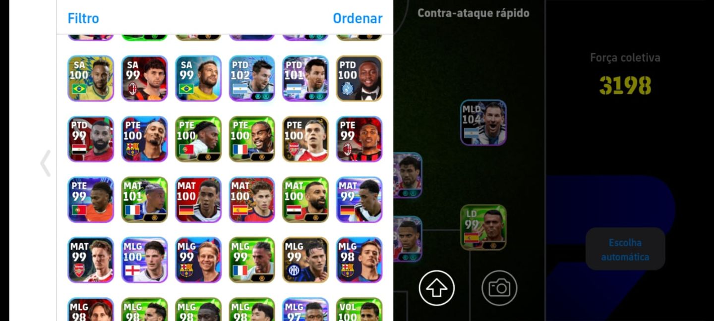 CONTA DE EFOOTBALL 3198 DE FORÇA C NUER 107 + CR7 108 DE OVER + RAROS!!