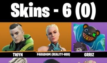 Conta Fortnite com Grriz | Bytes | Twyn | Meow Skulls | Paradigm e 6 Skins