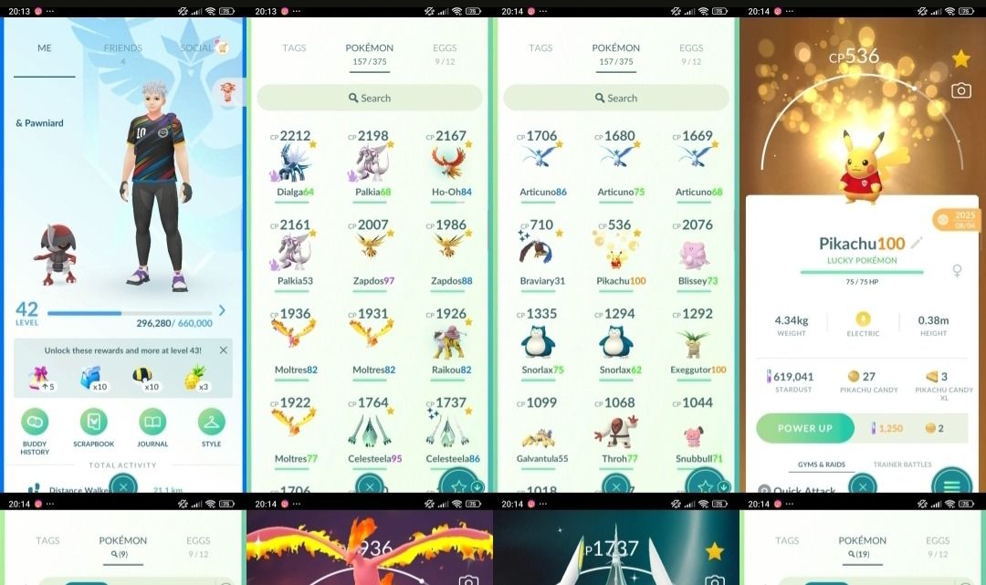 Pokémon GO LVL 42 | 2 Palkia +Moltres shiny + 3 + Raikou+Celesteela shiny T400