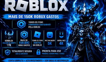 Conta Roblox +150k Gastos | Korblox Original | Segura Pronta para Uso.