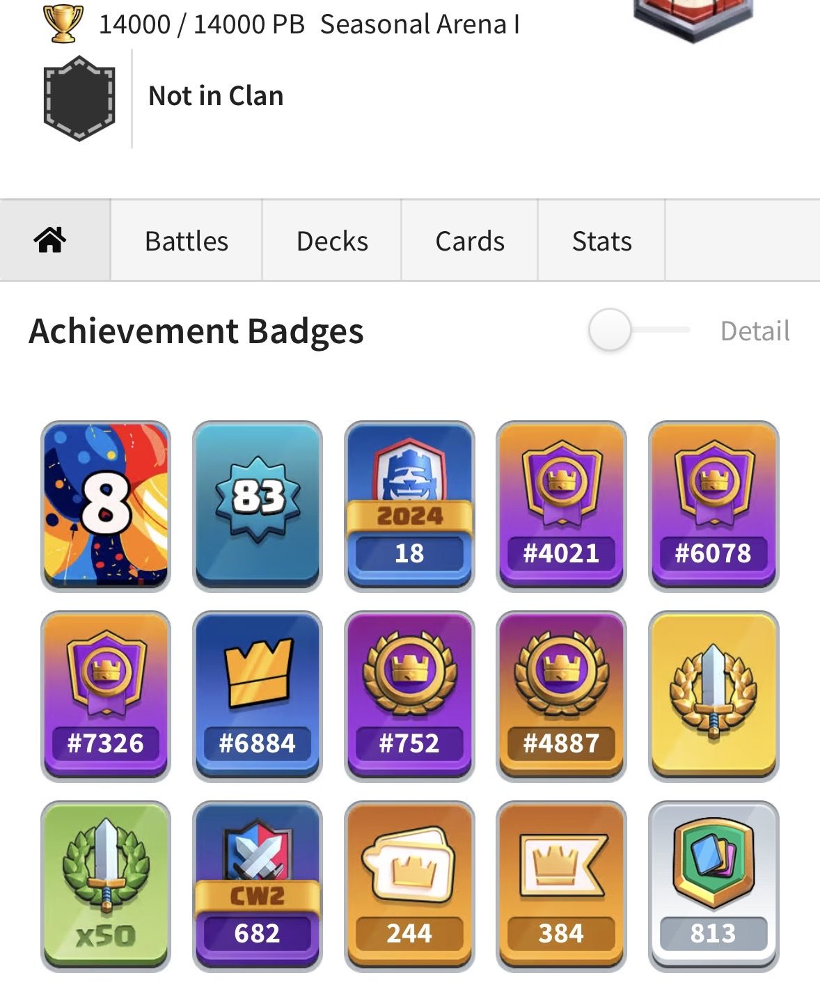 CONTA DE CLASH ROYALE COM EMBLEMA DE TOP GLOBLAL E 40 EVOS