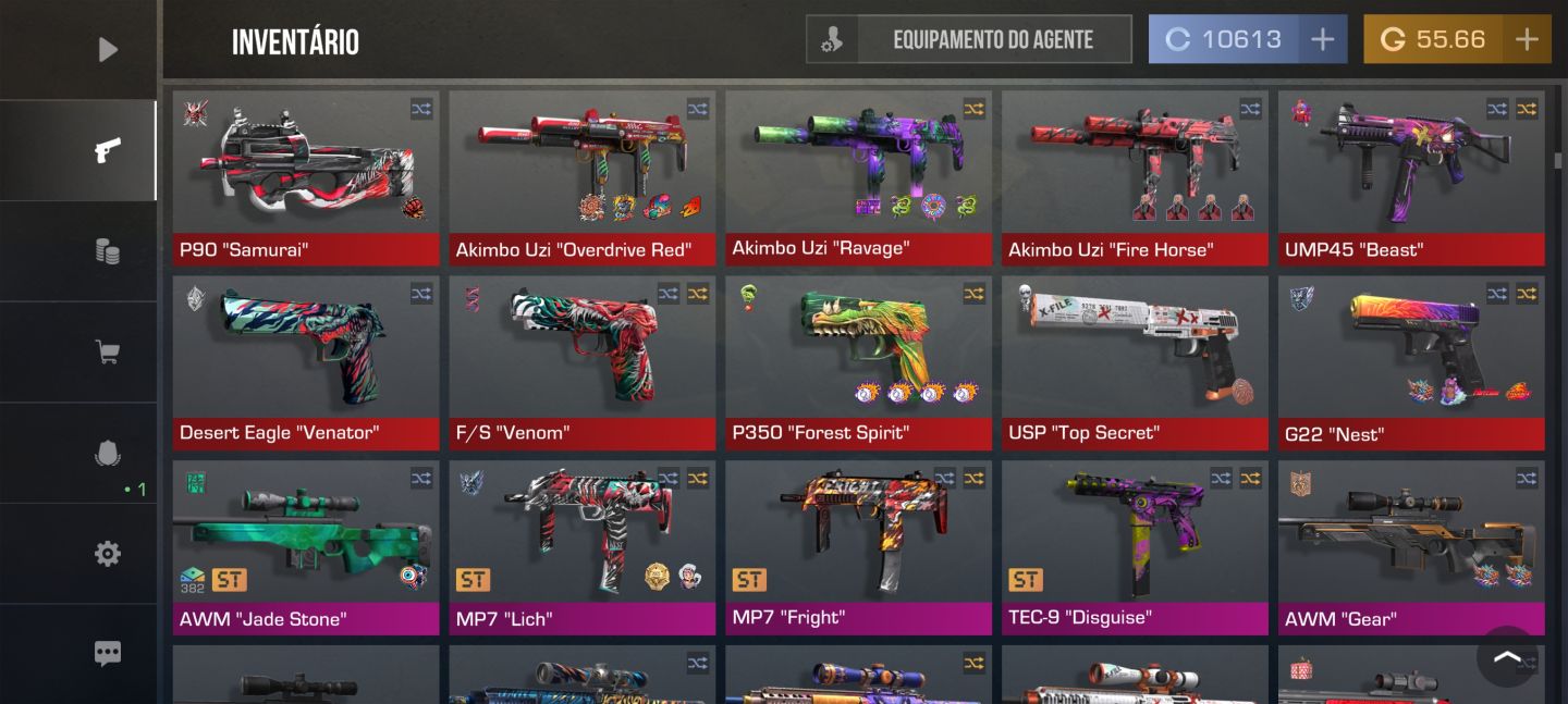 CONTA DE STANDOFF 2 COM MAIS DE 600 ITENS avaliada em 167k gold