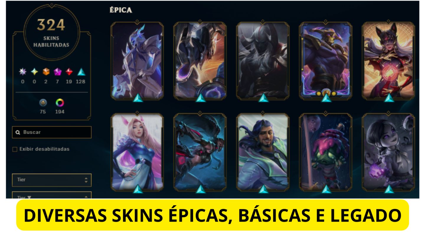 CONTA MMR DE MESTRE COM AMPLA COLEÇÃO DE SKINS RARAS E LEGADO