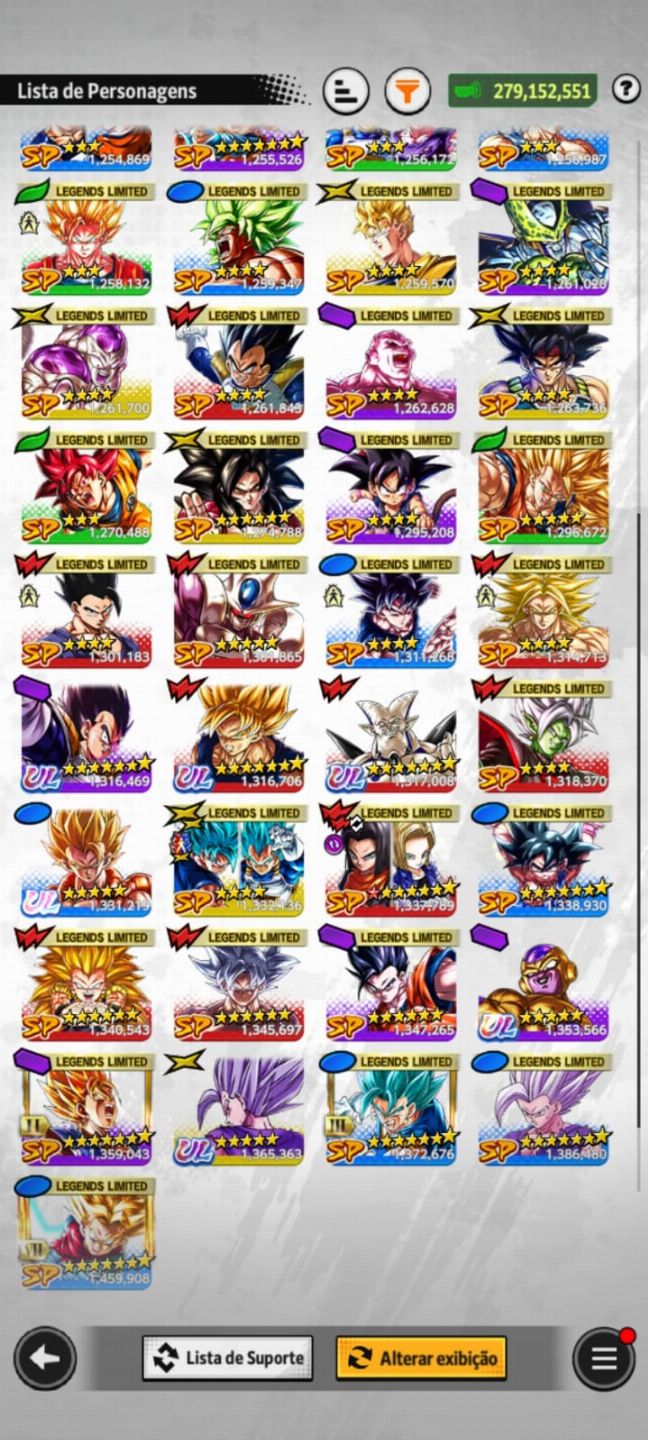 Conta DBZ LEGENDS COM 65 LFS!!!