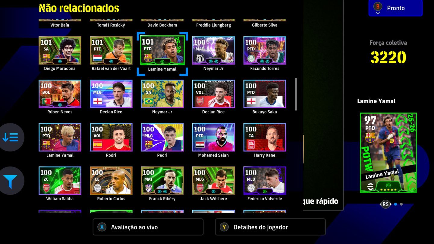 CONTA EFOOTBALL STEAM 3220+ 46 EPICOS 23 SHOWTIMES
