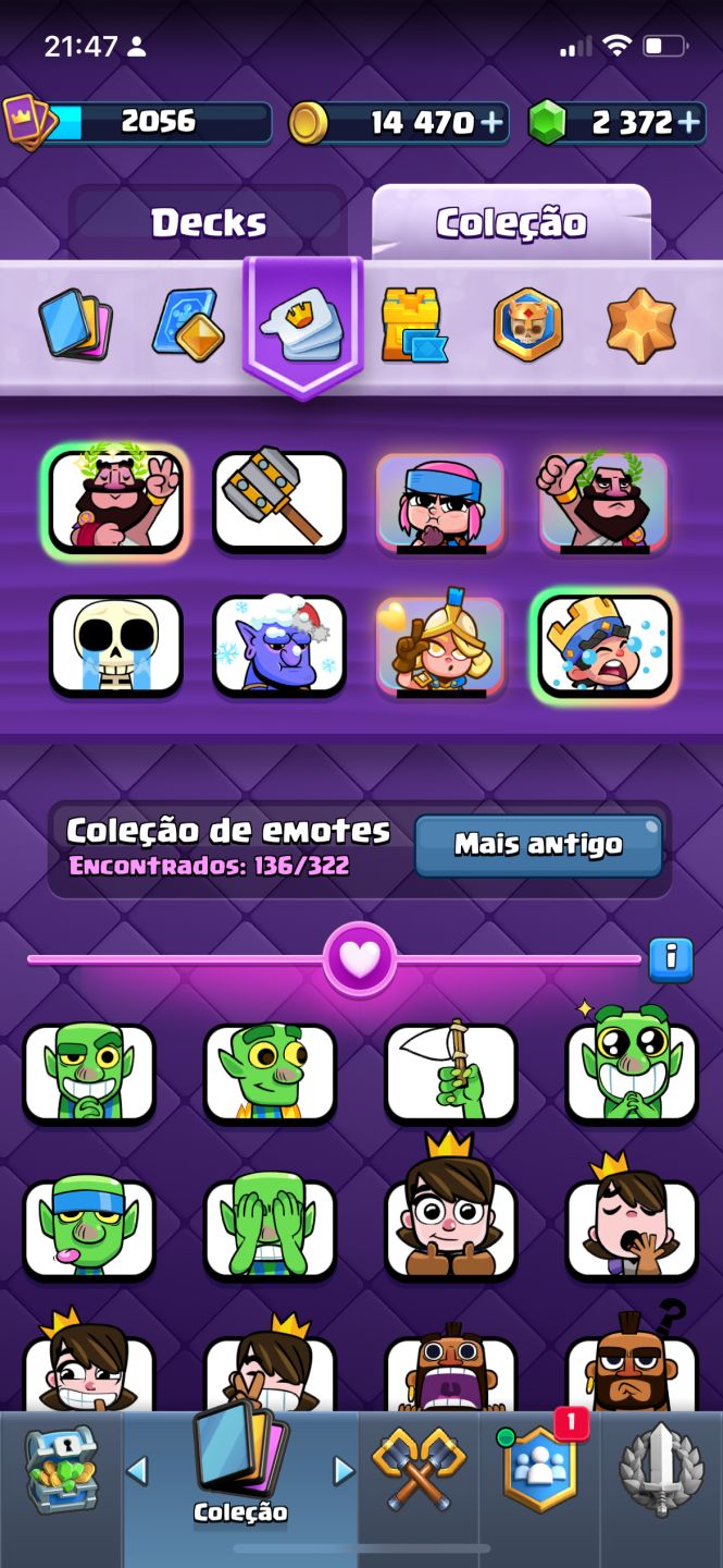 CONTA COM 61 CARTAS LVL 16 CLASH ROYALE