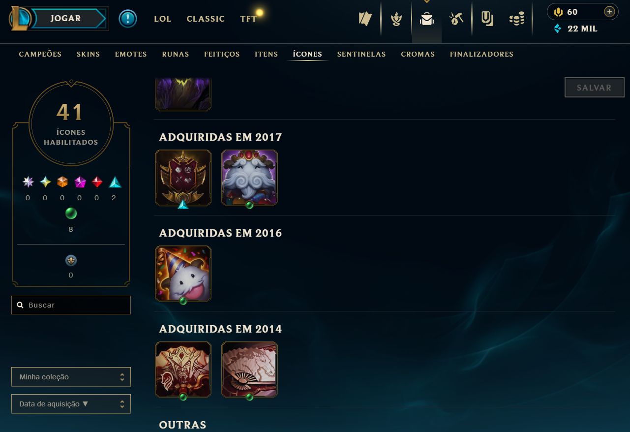 Conta lol de 2014 nivel 30 / baús / Sem email confirmado / league of legends