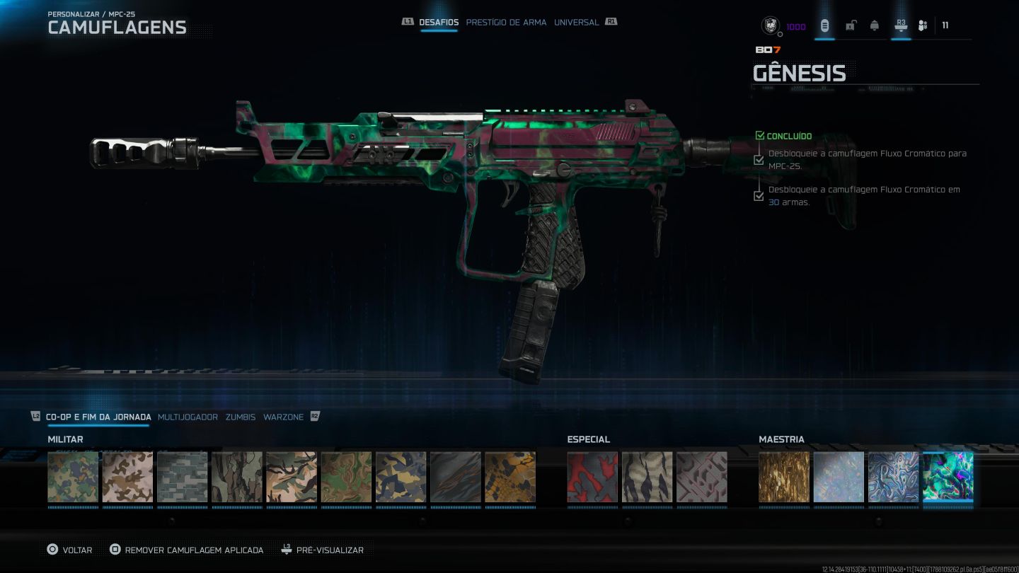CONTA COM NUKE, IRIDESCENTE, 4 CAMU DE MAESTRIA E DIVERSOS OUTROS ITENS