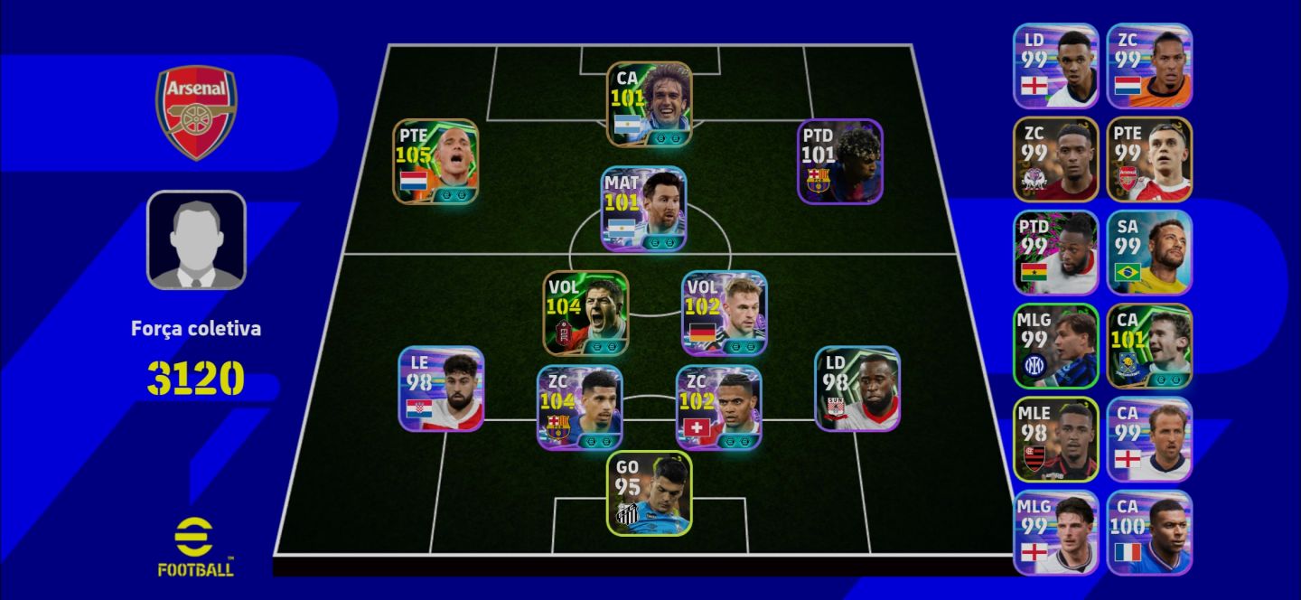 CONTA EFOOTBALL MOBILE COM SNAYDER 105 BLITZ CURLE + ARAÚJO SHOWTIME + ÉPICO!!