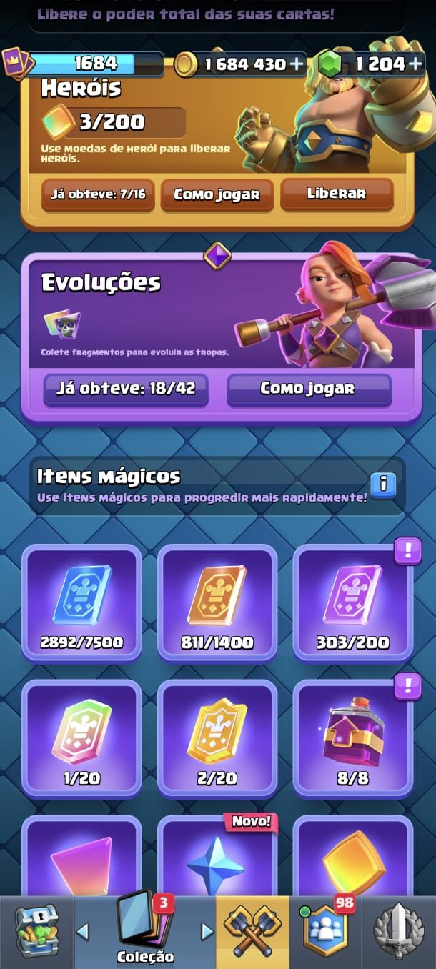 Conta Clash Royale - Torre do rei nível 16