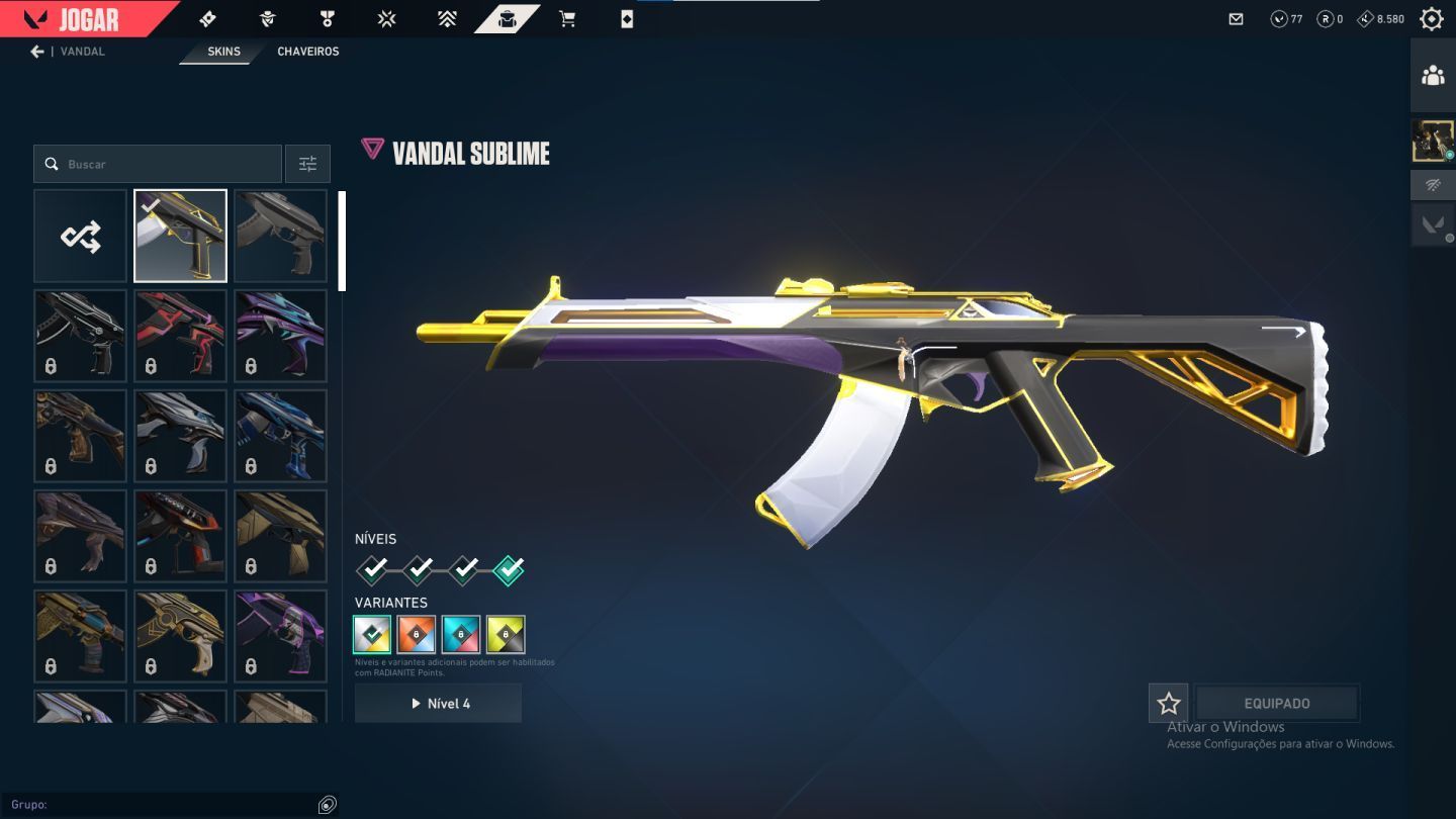 CONTA LVL 21 COM PACOTE CHAMPIONS 2026 + VANDAL SUBLIME + EMAIL DE CRIAÇÃO