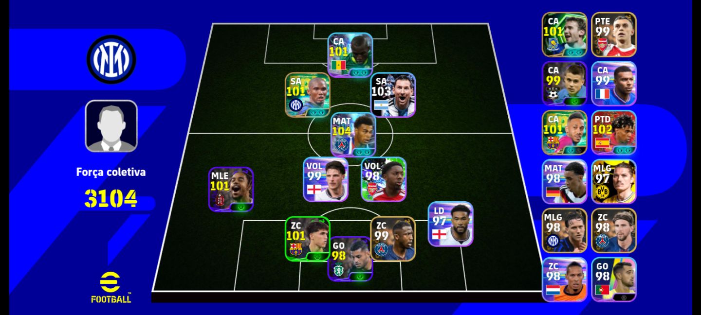 Conta Efootball Iniciante | Com Doué 107 + Messi 105 + Yamal + Eto